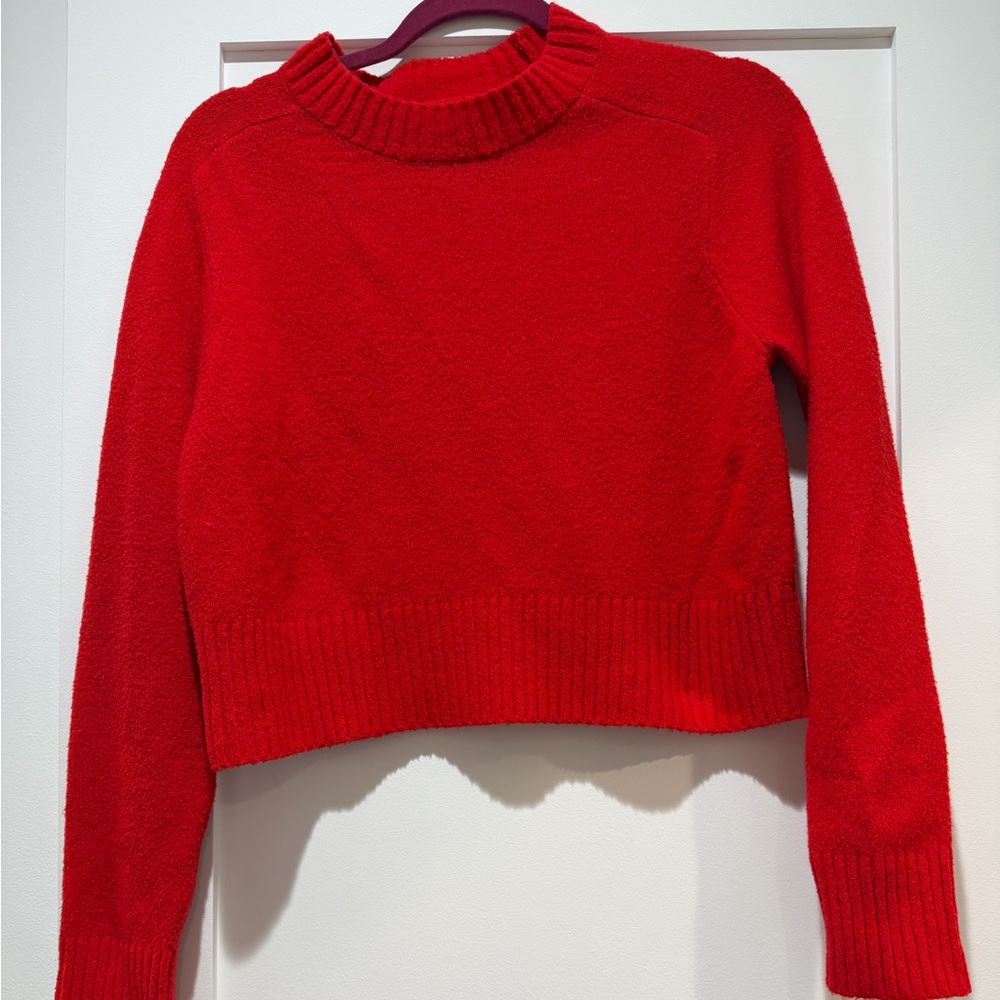 Universal Thread Bright Red Crew/Slight Mock Neck Sweater